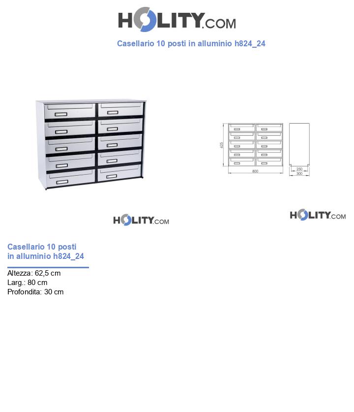 Casellario 10 posti in alluminio h824_24
