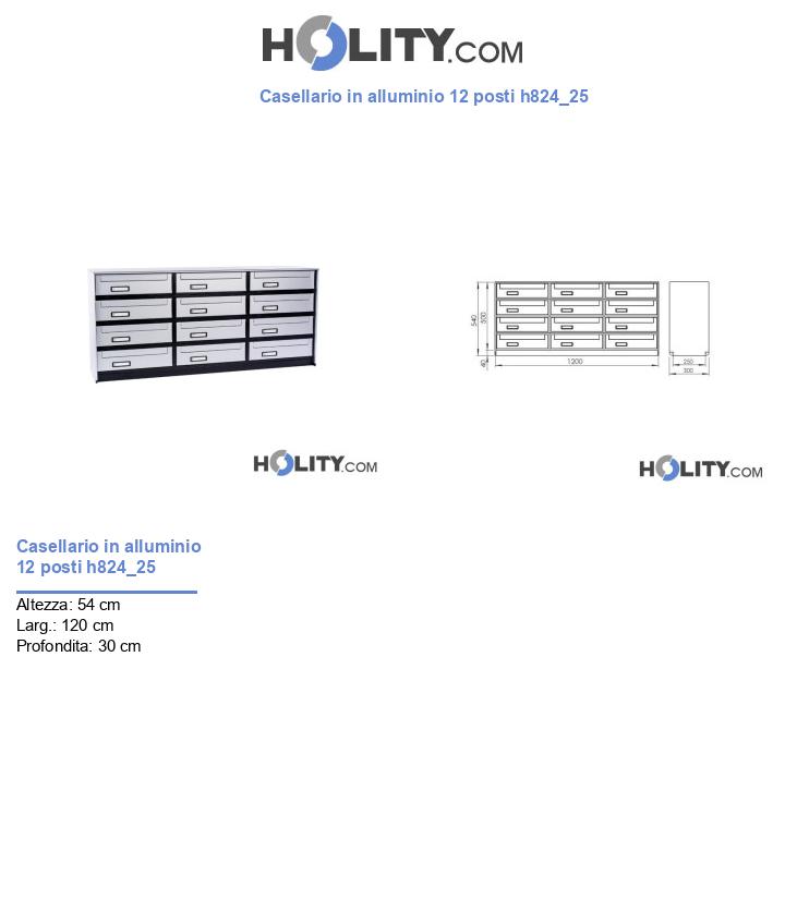 Casellario in alluminio 12 posti h824_25