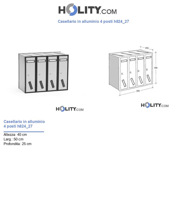 Casellario in alluminio 4 posti h824_27