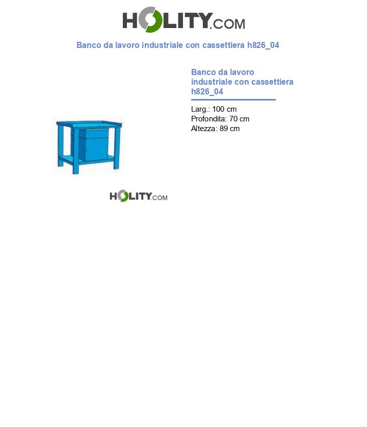 Banco da lavoro industriale con cassettiera h826_04