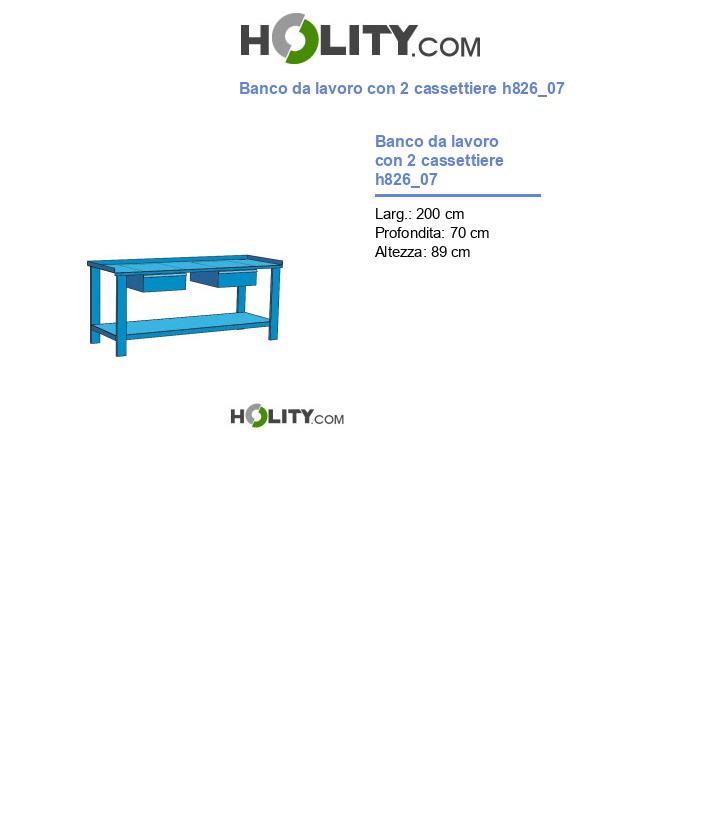 Banco da lavoro con 2 cassettiere h826_07