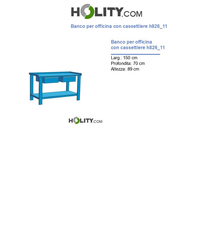 Banco per officina con cassettiere h826_11