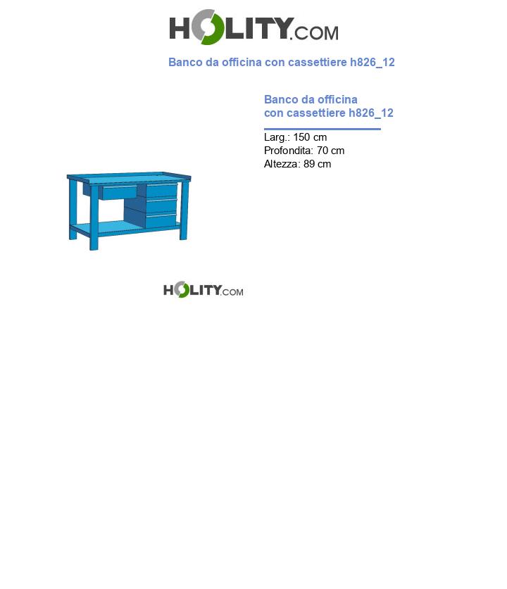 Banco da officina con cassettiere h826_12