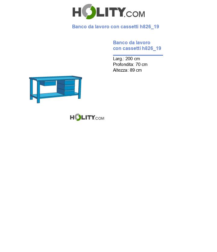 Banco da lavoro con cassetti h826_19