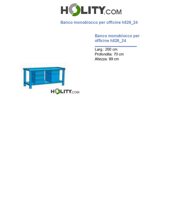 Banco monoblocco per officine h826_24