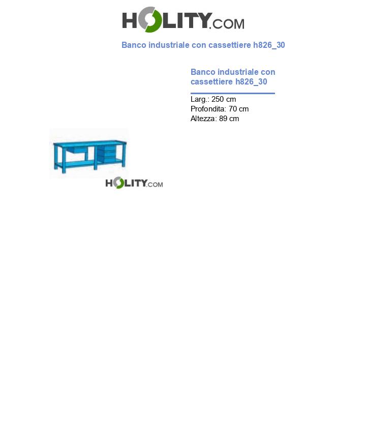 Banco industriale con cassettiere h826_30