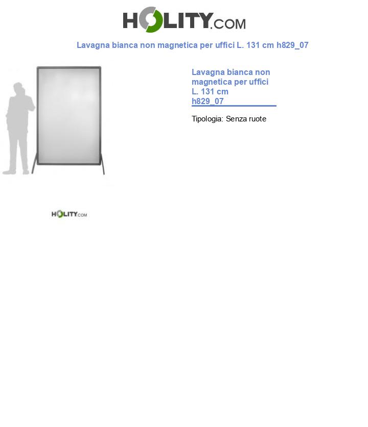 Lavagna bianca non magnetica per uffici L. 131 cm h829_07