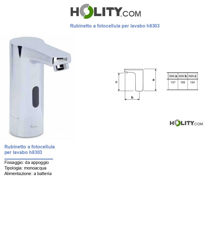 Rubinetto a fotocellula per lavabo h8303
