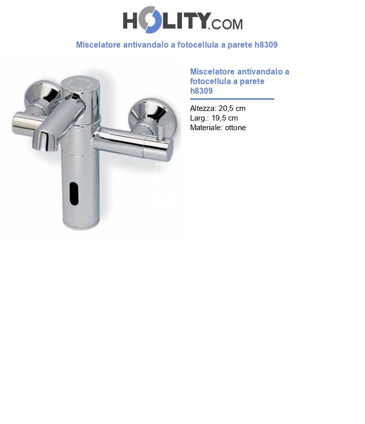 Miscelatore antivandalo a fotocellula a parete h8309