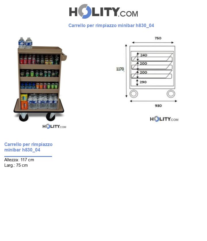 Carrello per rimpiazzo minibar h830_04