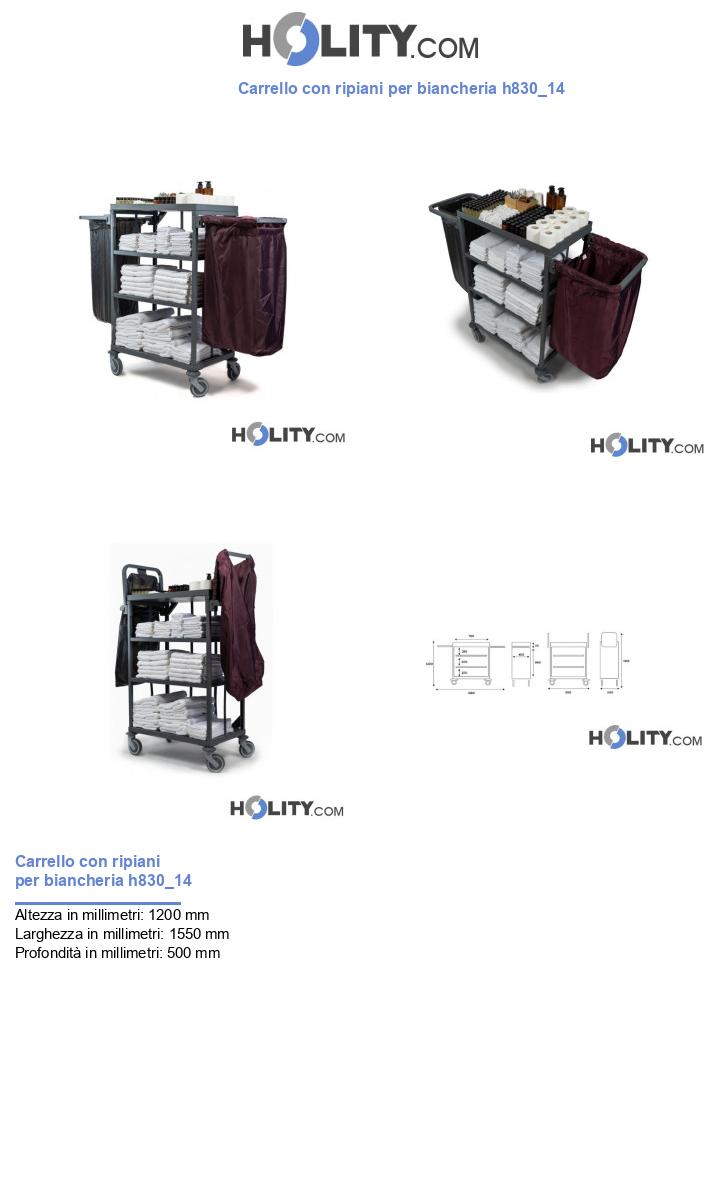 Carrello con ripiani per biancheria h830_14