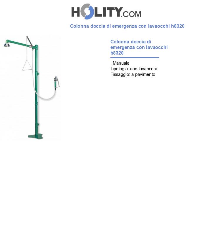 Colonna doccia di emergenza con lavaocchi h8320