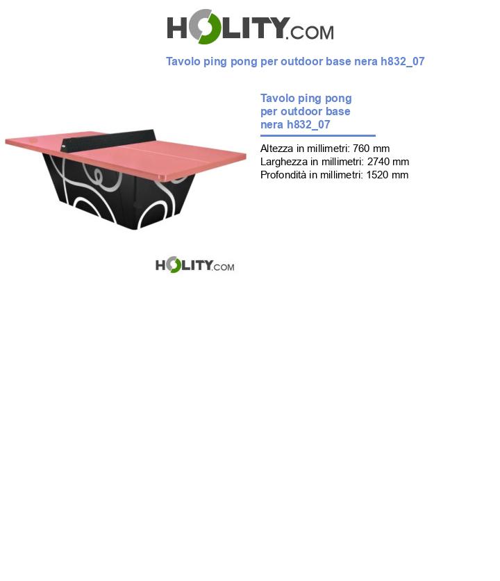 Tavolo ping pong per outdoor base nera h832_07