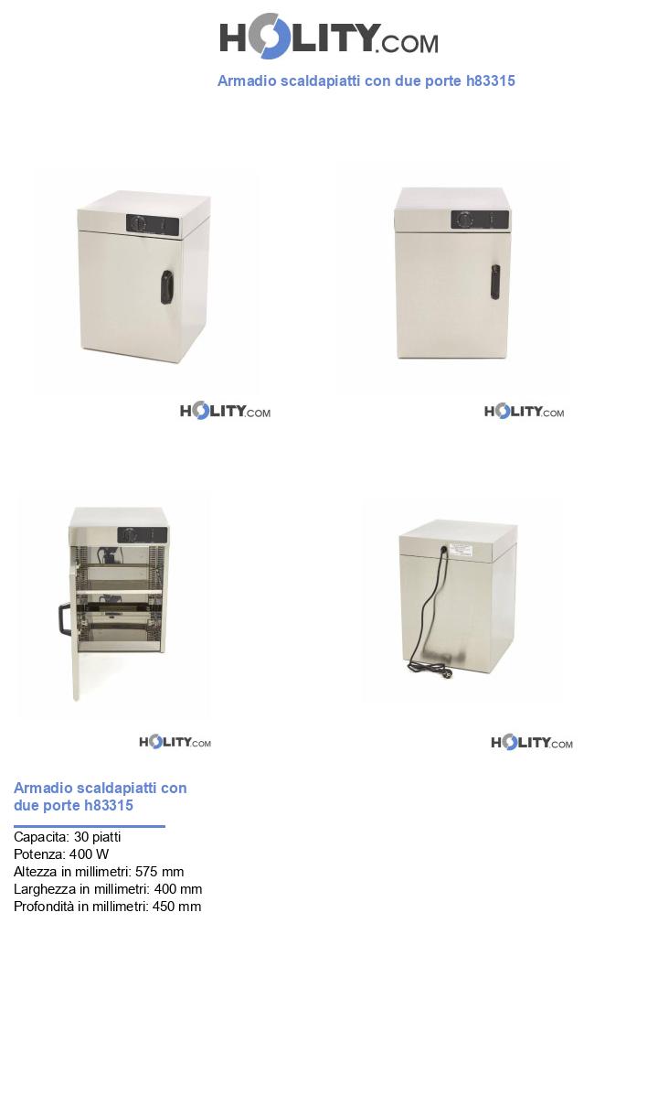 Armadio scaldapiatti con due porte h83315