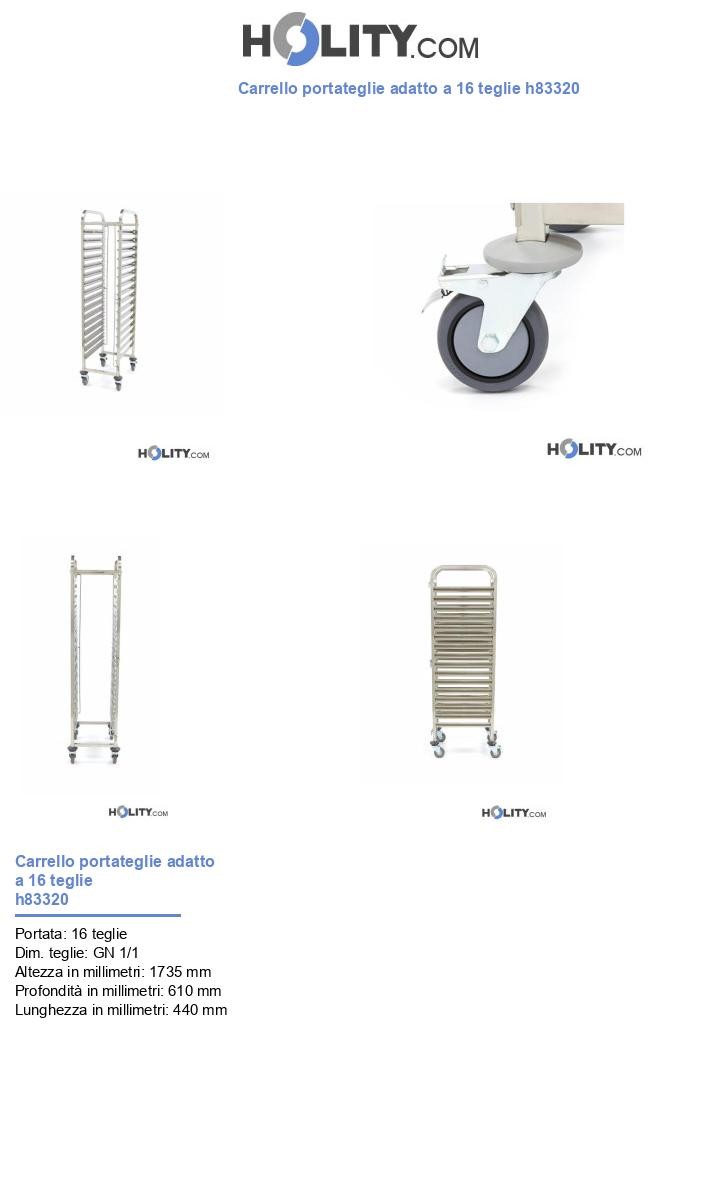 Carrello portateglie adatto a 16 teglie h83320