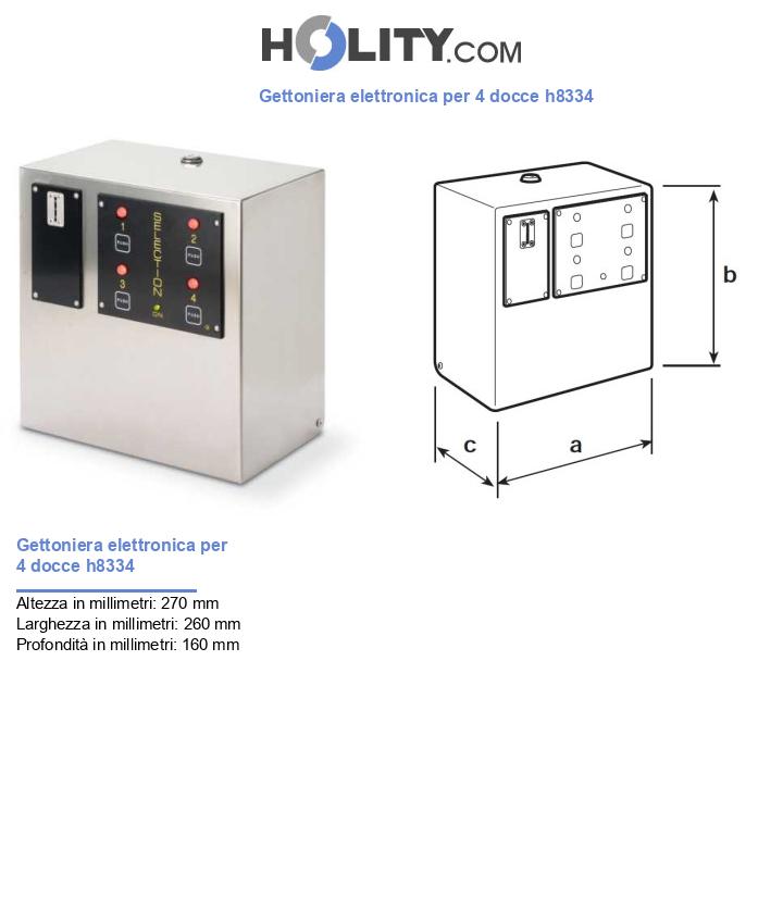 Gettoniera elettronica per 4 docce h8334