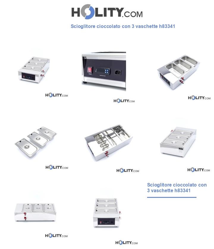 Scioglitore cioccolato con 3 vaschette h83341
