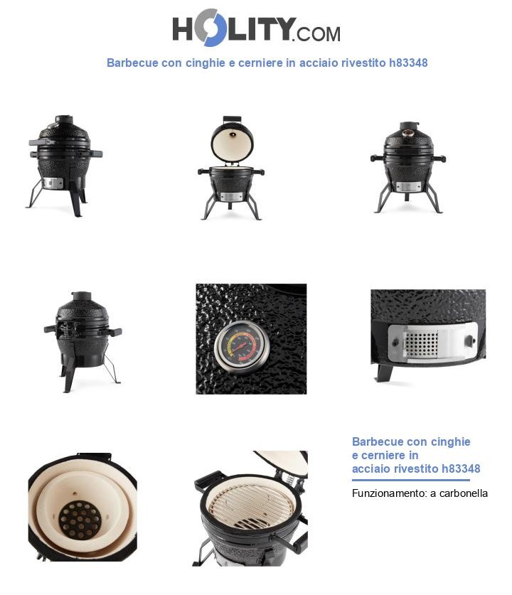 Barbecue con cinghie e cerniere in acciaio rivestito h83348