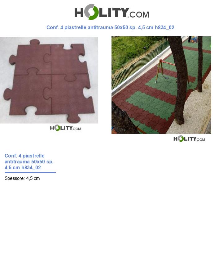 Conf. 4 piastrelle antitrauma 50x50 sp. 4,5 cm h834_02
