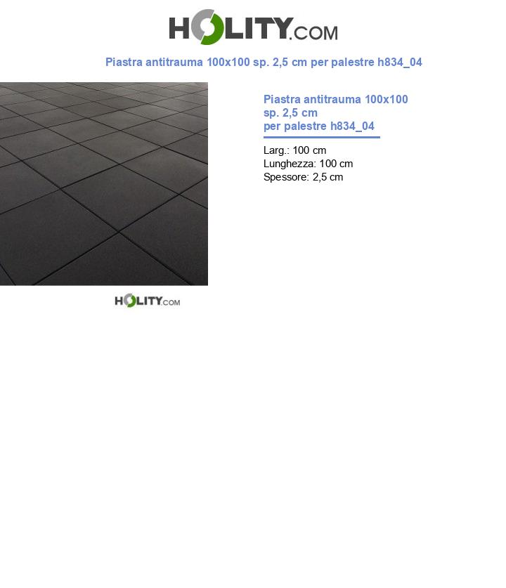 Piastra antitrauma 100x100 sp. 2,5 cm per palestre h834_04