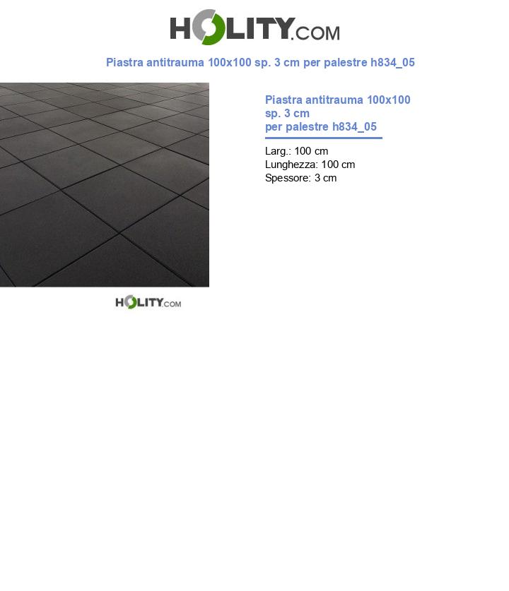 Piastra antitrauma 100x100 sp. 3 cm per palestre h834_05