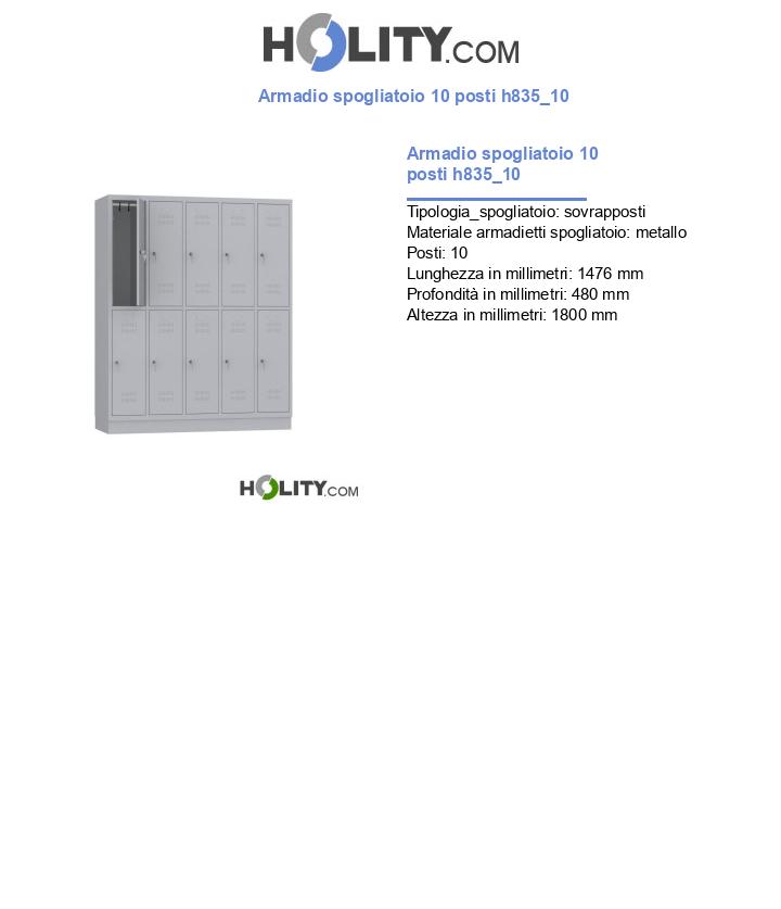 Armadio spogliatoio 10 posti h835_10