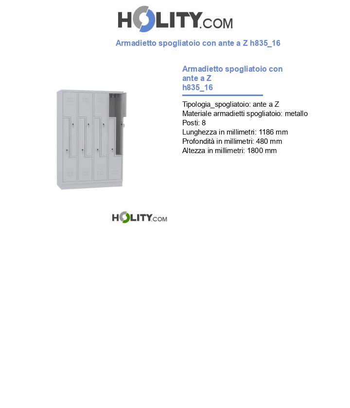 Armadietto spogliatoio con ante a Z h835_16