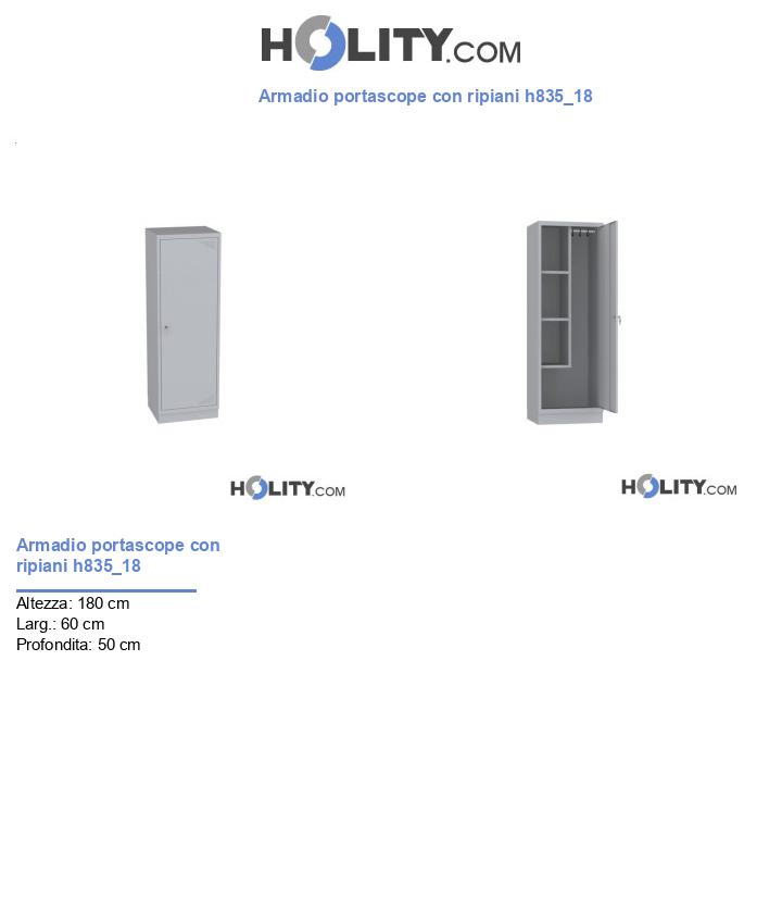 Armadio portascope con ripiani h835_18