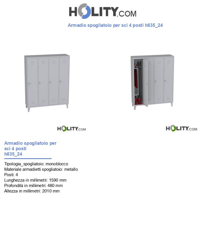Armadio spogliatoio per sci 4 posti h835_24