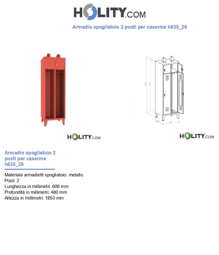 Armadio spogliatoio 2 posti per caserme h835_26