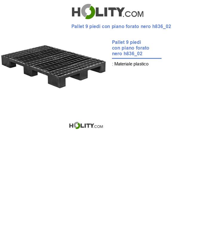 Pallet 9 piedi con piano forato nero h836_02