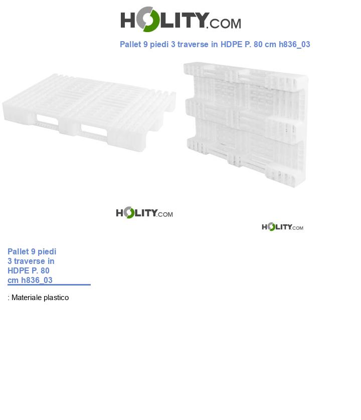 Pallet 9 piedi 3 traverse in HDPE P. 80 cm h836_03