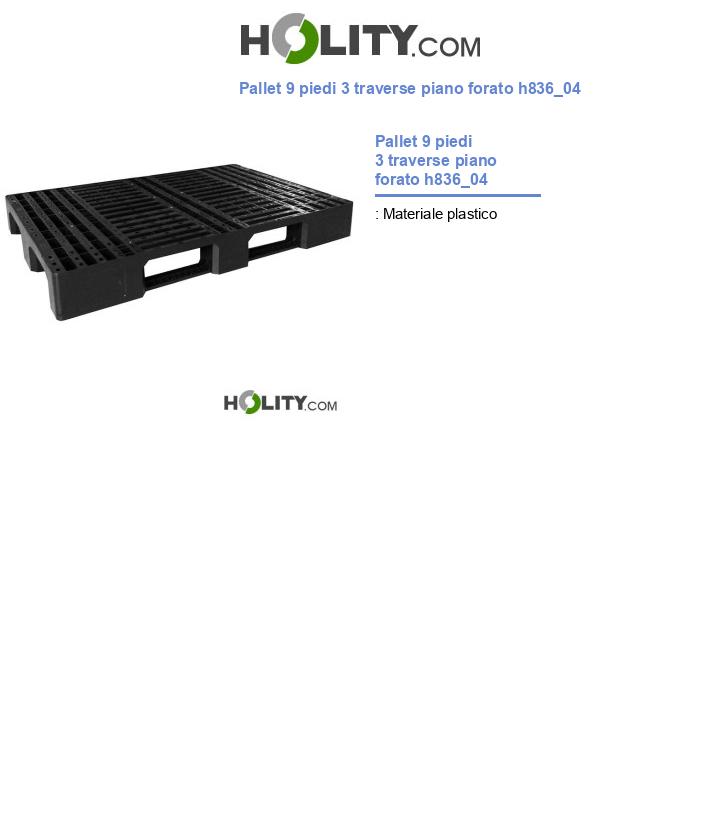 Pallet 9 piedi 3 traverse piano forato h836_04