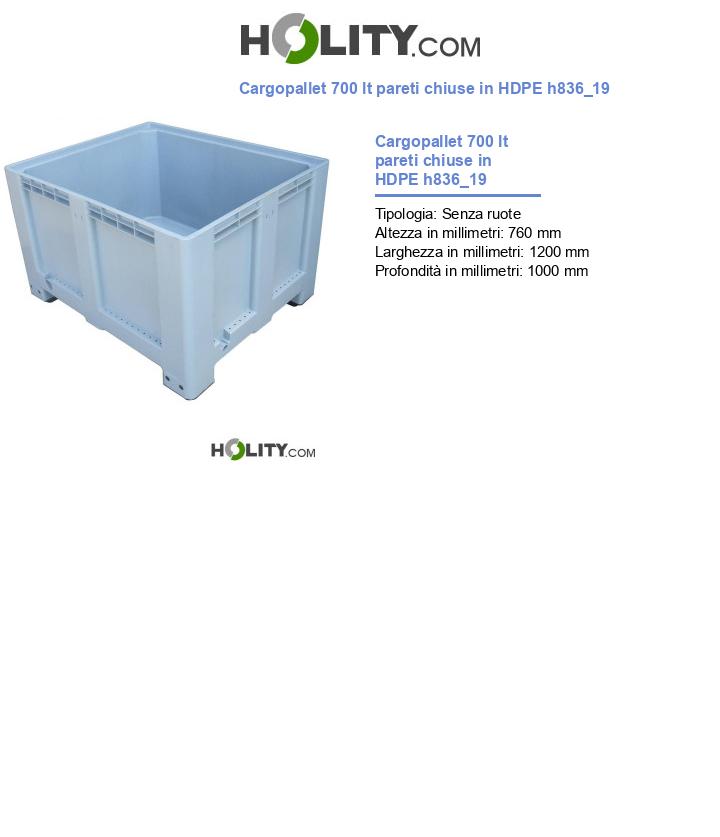 Cargopallet 700 lt pareti chiuse in HDPE h836_19