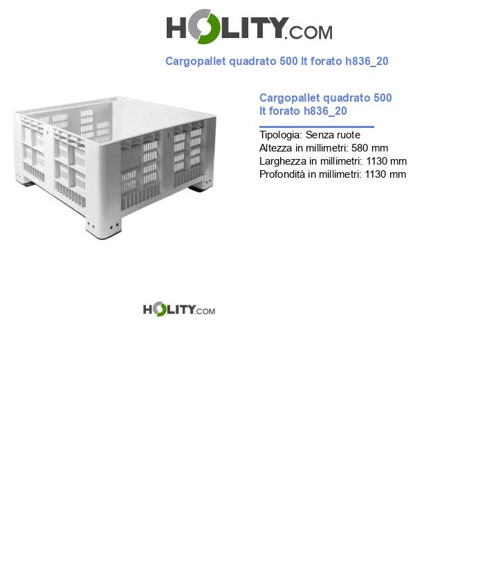 Cargopallet quadrato 500 lt forato h836_20