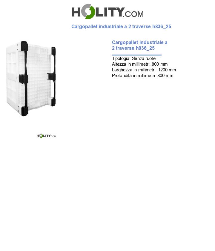 Cargopallet industriale a 2 traverse h836_25