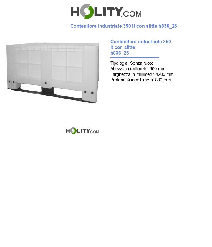 Contenitore industriale 350 lt con slitte h836_26