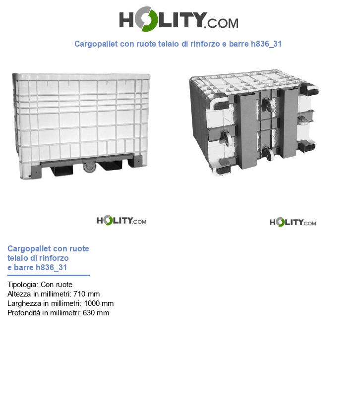 Cargopallet con ruote telaio di rinforzo e barre h836_31