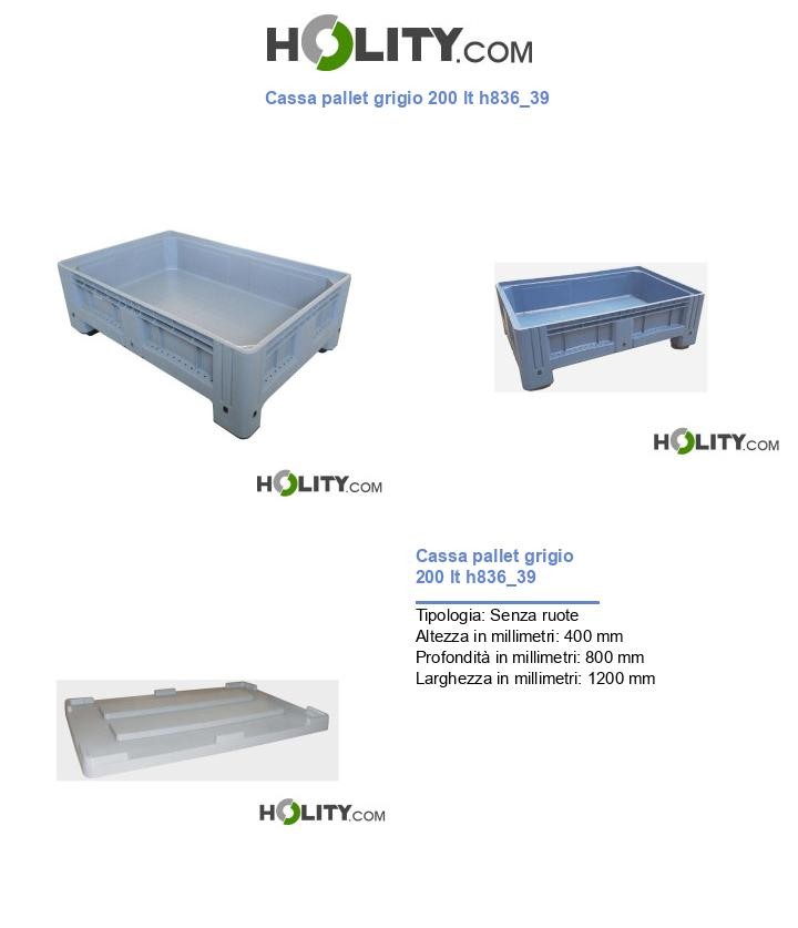 Cassa pallet grigio 200 lt h836_39