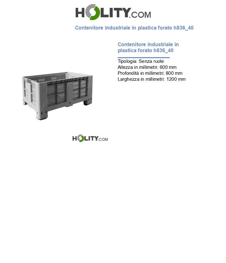 Contenitore industriale in plastica forato h836_40