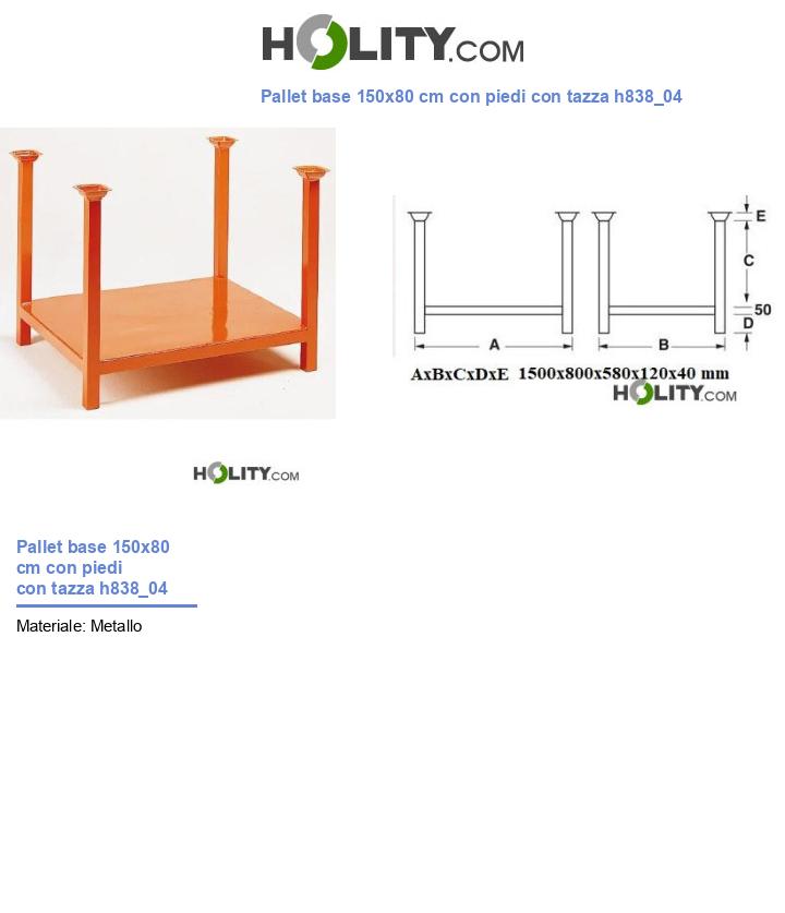 Pallet base 150x80 cm con piedi con tazza h838_04