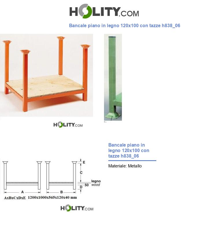 Bancale piano in legno 120x100 con tazze h838_06