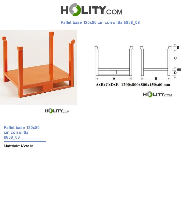 Pallet base 120x80 cm con slitta h838_08