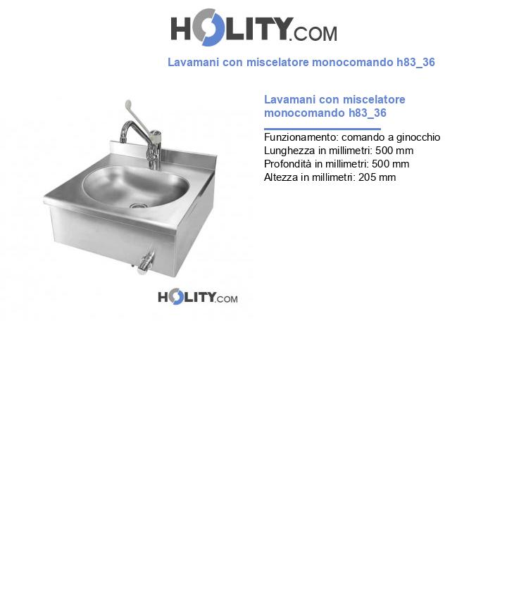 Lavamani con miscelatore monocomando h83_36
