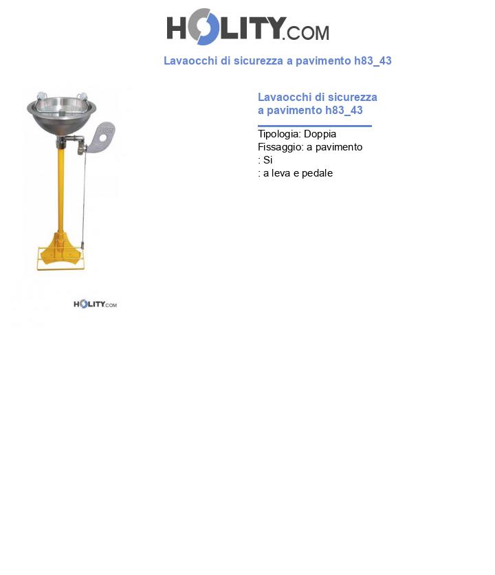 Lavaocchi di sicurezza a pavimento h83_43
