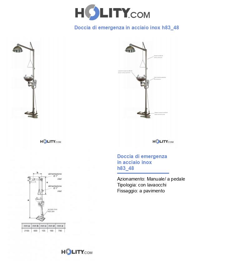 Doccia di emergenza in acciaio inox h83_48