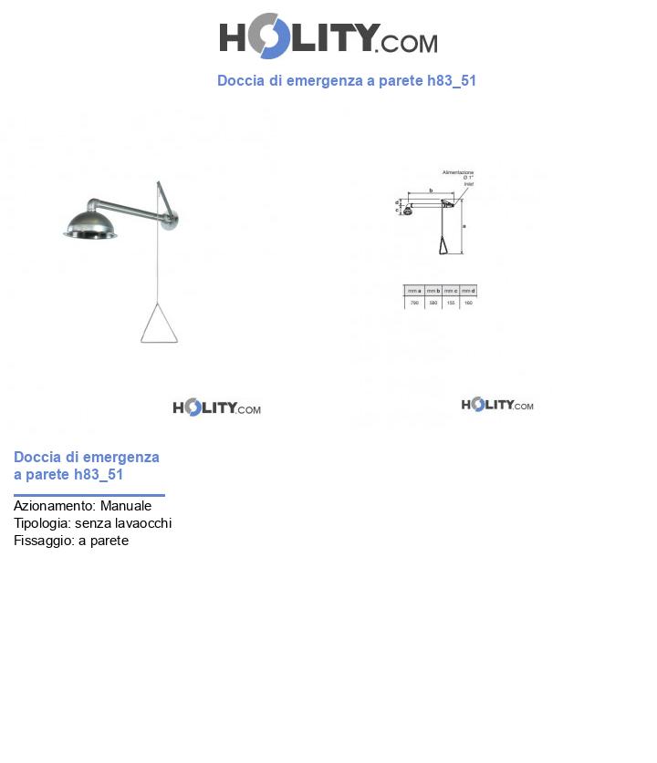 Doccia di emergenza a parete h83_51