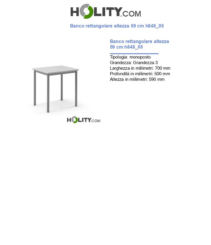 Banco rettangolare altezza 59 cm h848_05