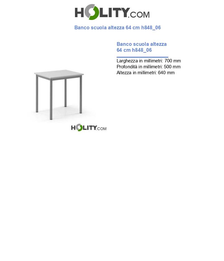 Banco scuola altezza 64 cm h848_06