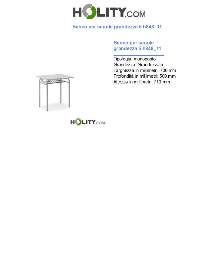 Banco per scuole grandezza 5 h848_11